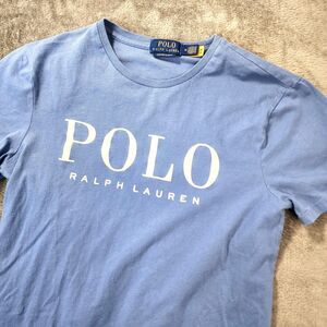 Polo Ralph Lauren Mens Medium Graphic Logo T-Shirt Custom Slim Fit Blue Cotton